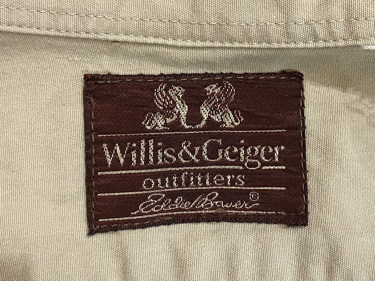 レア！Wネーム！Willis&Geiger × Eddie Bauer サファリシャツ　シューティングシャツ ウィリス&ガイガーエディバウアービンテージ