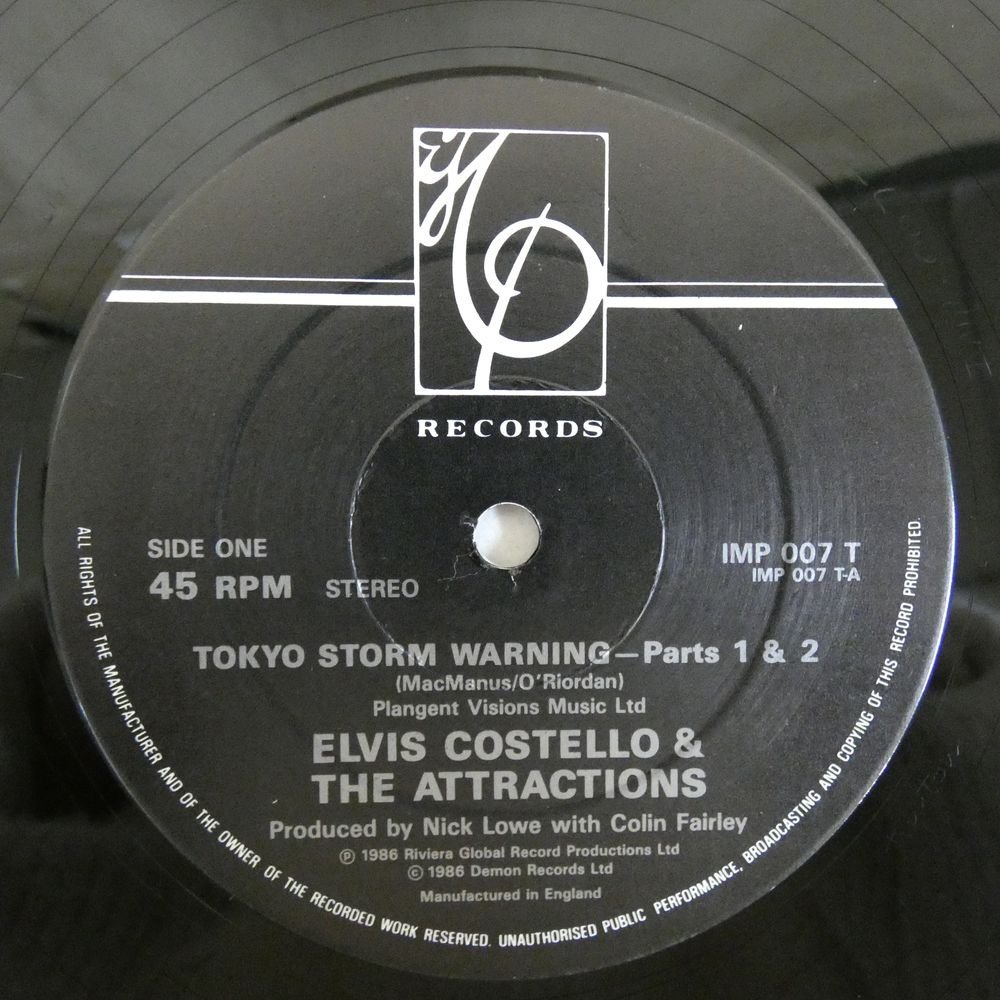 46056697;【UK盤/12inch/45RPM】Elvis Costello & The Attractions / Tokyo Storm Warning Pts 1 & 2_画像3
