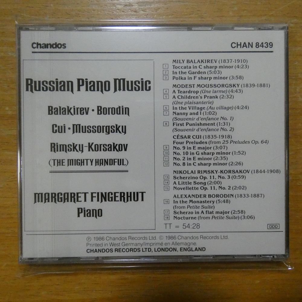 41085209;【CD/西独盤/蒸着仕様】FINGERHUT / RUSSIAN PIANO MUSIC(CHAN8439)_画像2