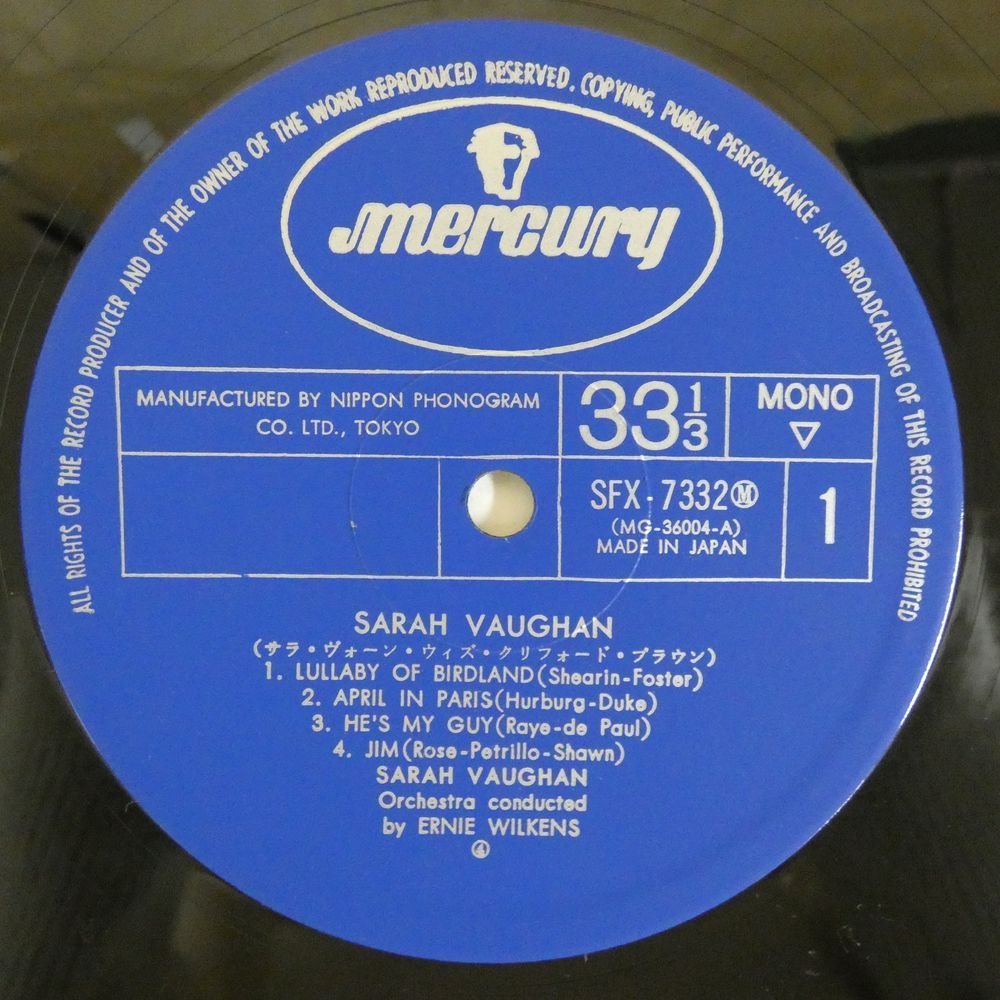 46058127;【国内盤/MONO/美盤】Sarah Vaughan / S・T サラ・ヴォーン・ウィズ・クリフォード・ブラウン_画像3