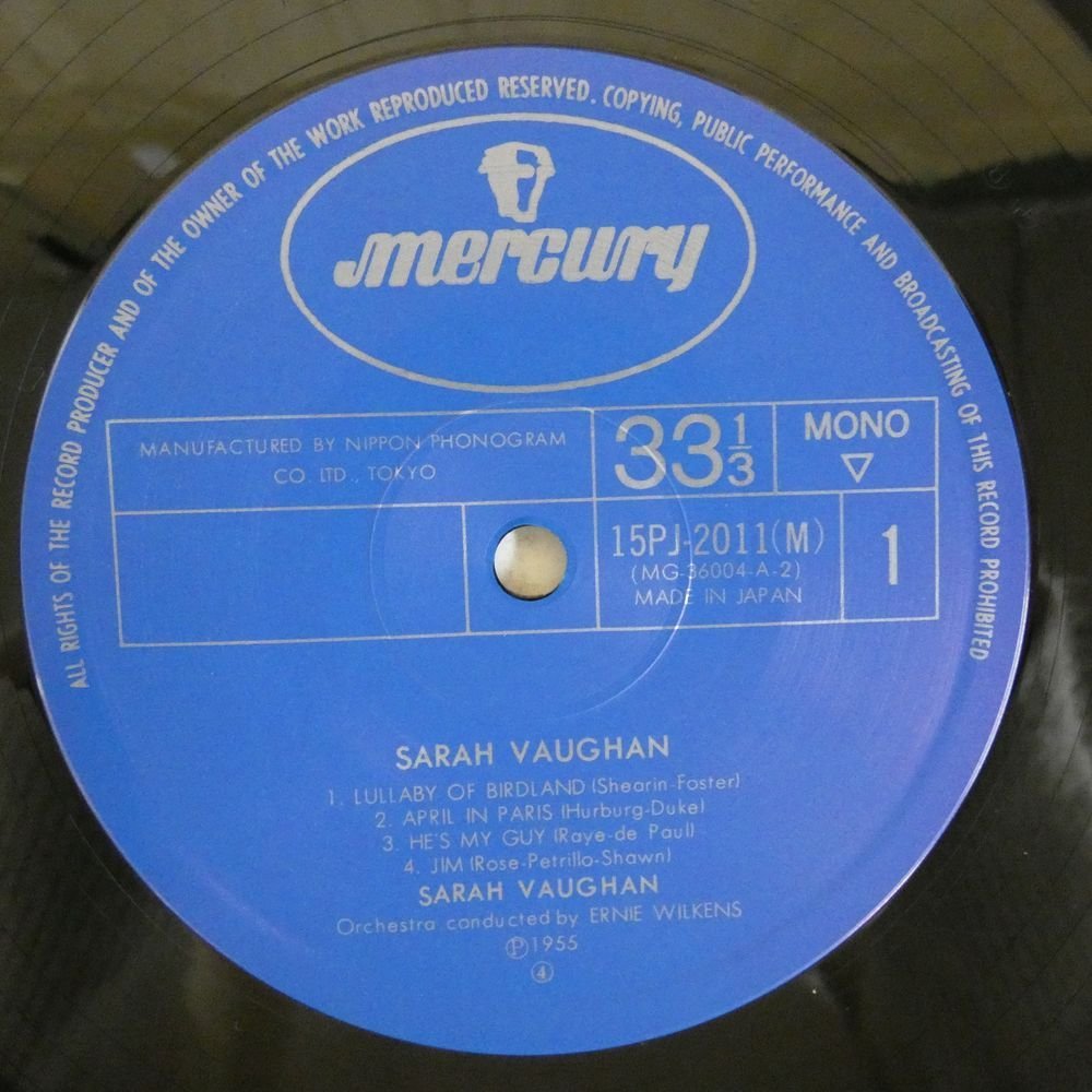 46058126;【国内盤/MONO/美盤】Sarah Vaughan / S・T サラ・ヴォーン・ウィズ・クリフォード・ブラウン_画像3