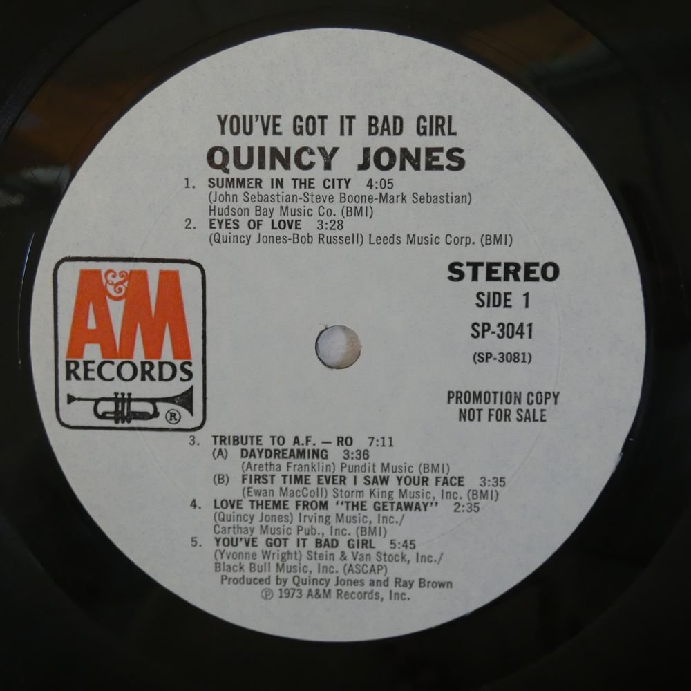 46058451;【USオリジナル/プロモ白ラベル】Quincy Jones / You've Got It Bad Girl_画像3