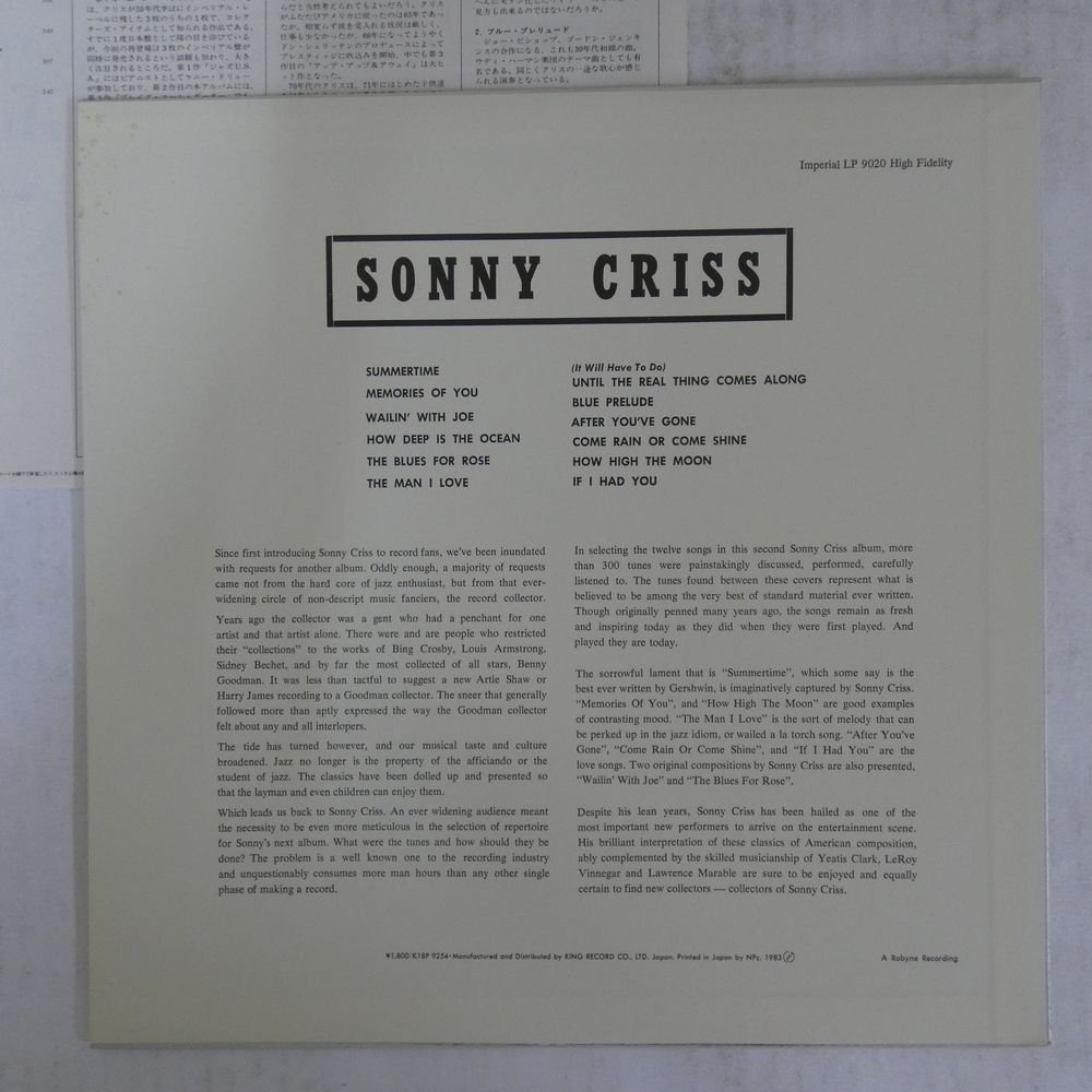 46059881;【国内盤/IMPERIAL/MONO/美盤】Sonny Criss / Go Man!_画像2