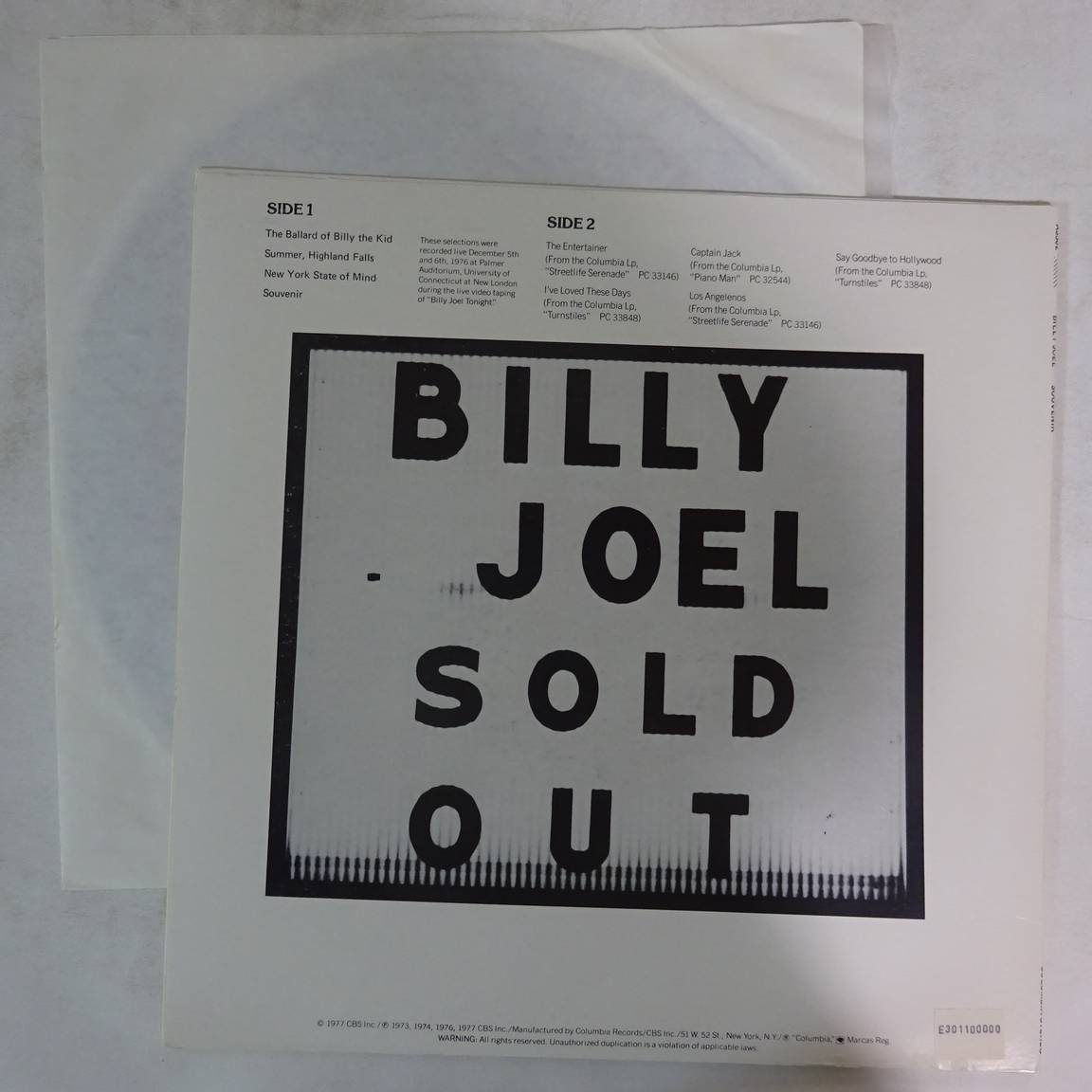 11178687;【US盤/プロモ白ラベル】Billy Joel / Souvenir_画像2