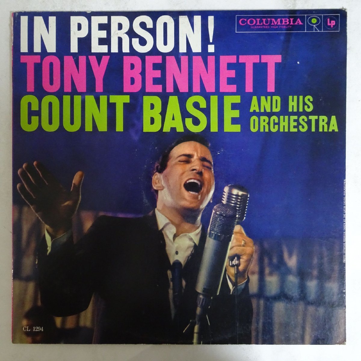 14028448;【USオリジナル/COLOMBIA/6EYE/プロモ/白ラベル/MONO/深溝】Tony Bennett With Count Basie And His Orchestra / In Person!_画像1