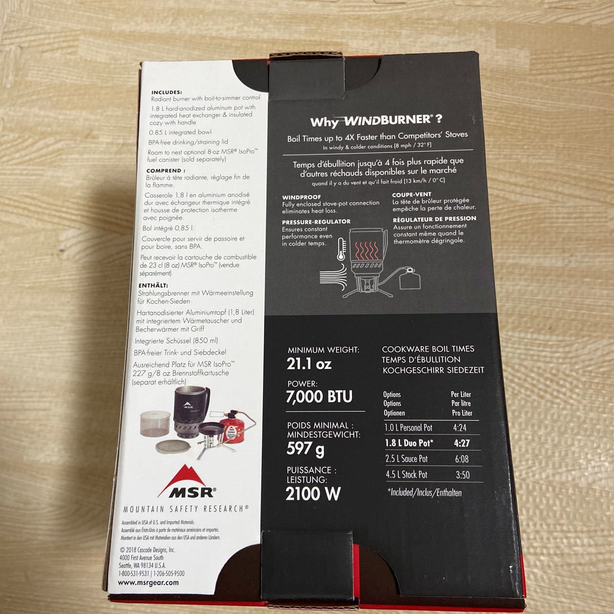 MSR ウインドバーナー　DUO 2人用　日本未発売　日本語説明書付き。黒のみ入荷。　2個のみです_画像5