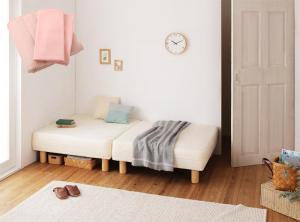  short division type mattress bed with legs domestic production pocket mattress-bed natural beige 