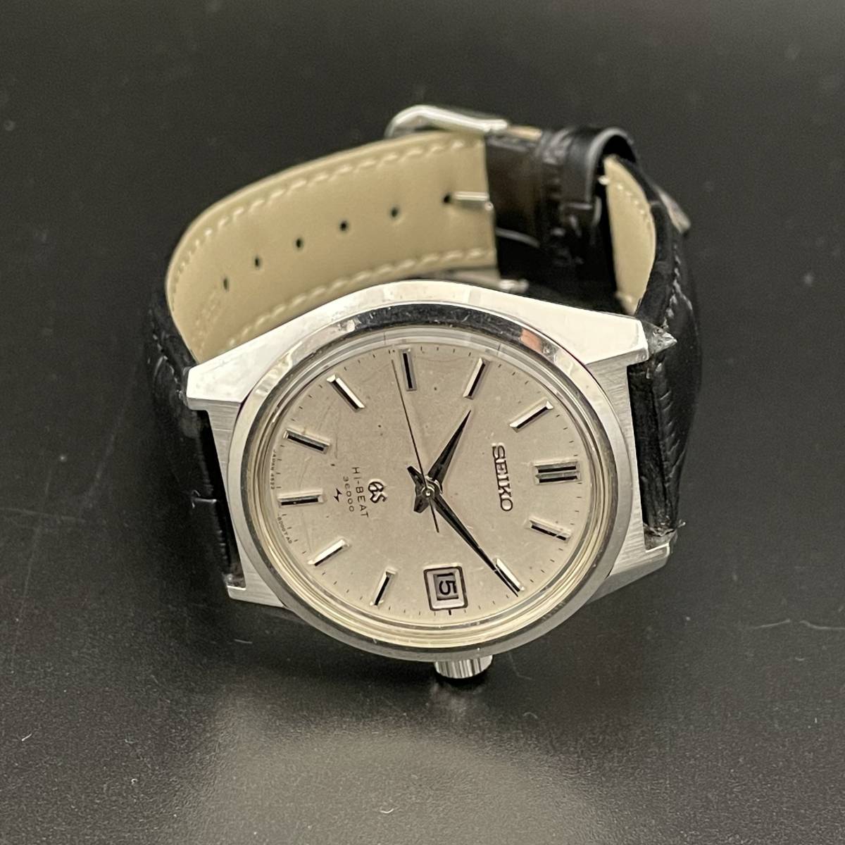 ☆名品☆グランドセイコー/Grand Seiko/4522-8000/デイト/手巻き/35㎜/メンズ腕時計/ハイビート/36000/シルバー/純正/国産/シンプル_画像6