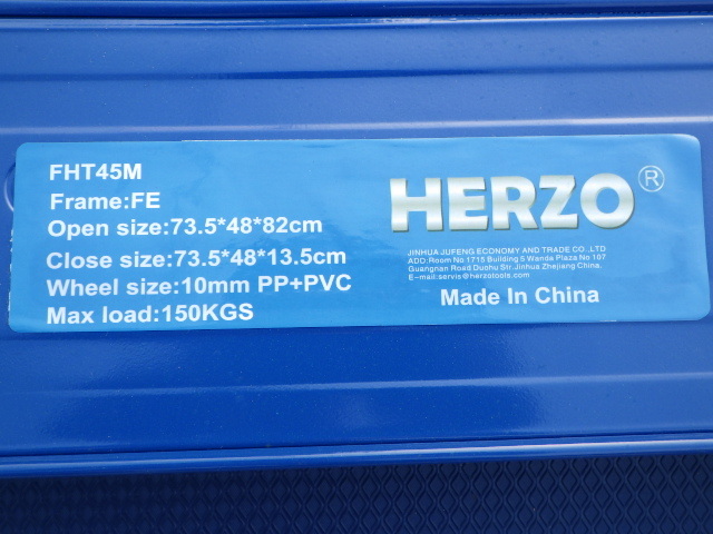 中古 超美品 HERZO 150kg軽量台車 FHT45M 当店への店舗引取歓迎 新でんの画像8