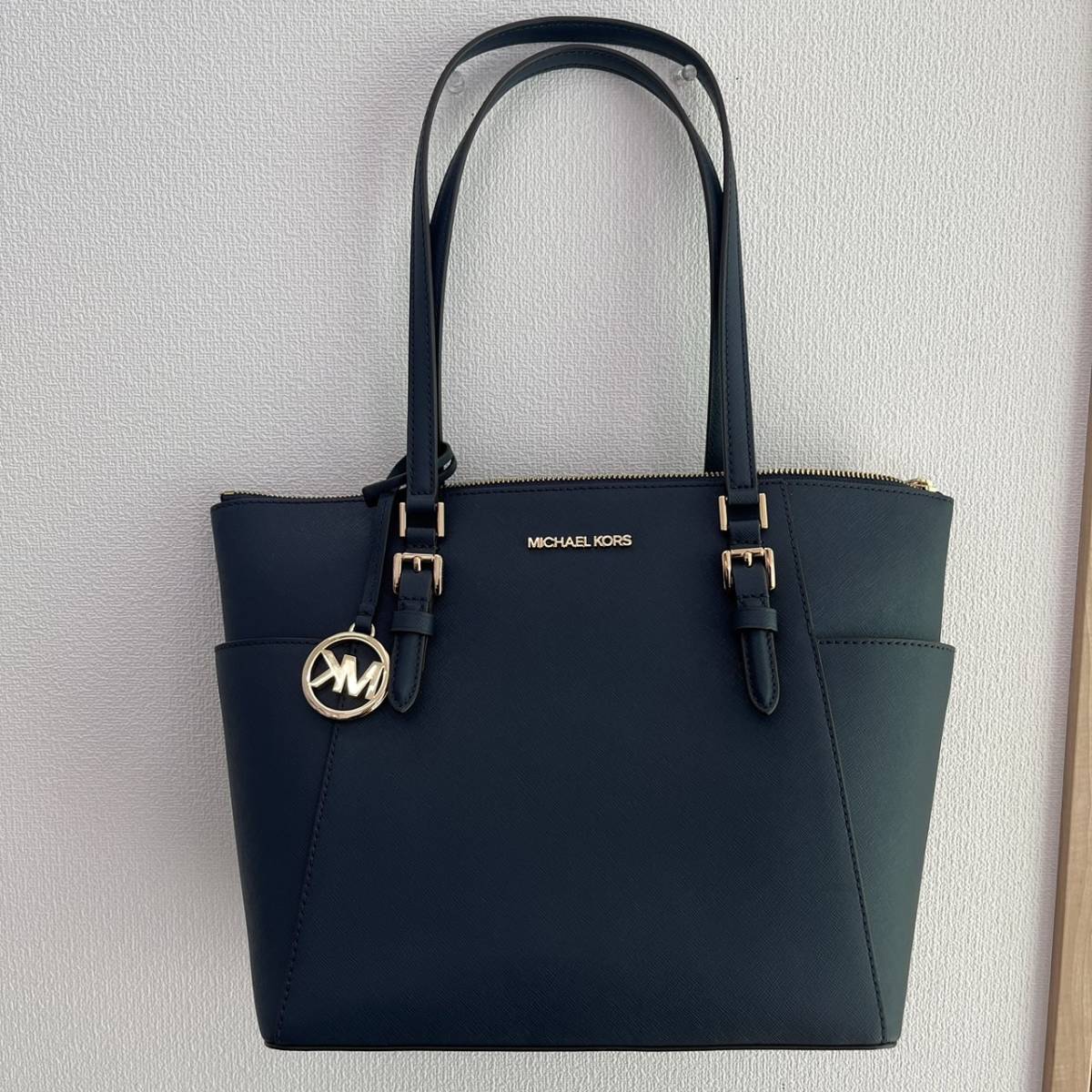 #5252 MICHAEL KORS/マイケルコース　35T0GCFT7L　トートバッグ　レディース　ネイビー　肩掛け　中古品　人気色_画像1