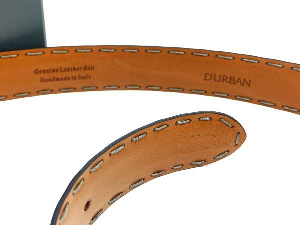 [D\'URBAN Durban ] hand made Italy leather men's belt free size (100cm~110cm) width 3.5cm box attached 