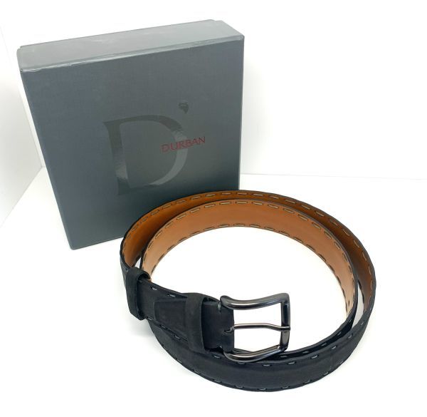 [D\'URBAN Durban ] hand made Italy leather men's belt free size (100cm~110cm) width 3.5cm box attached 