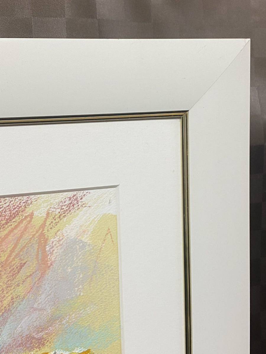  genuine work pastel picture Miku sdo handwriting . author unknown flower still-life picture picture frame frame interior 