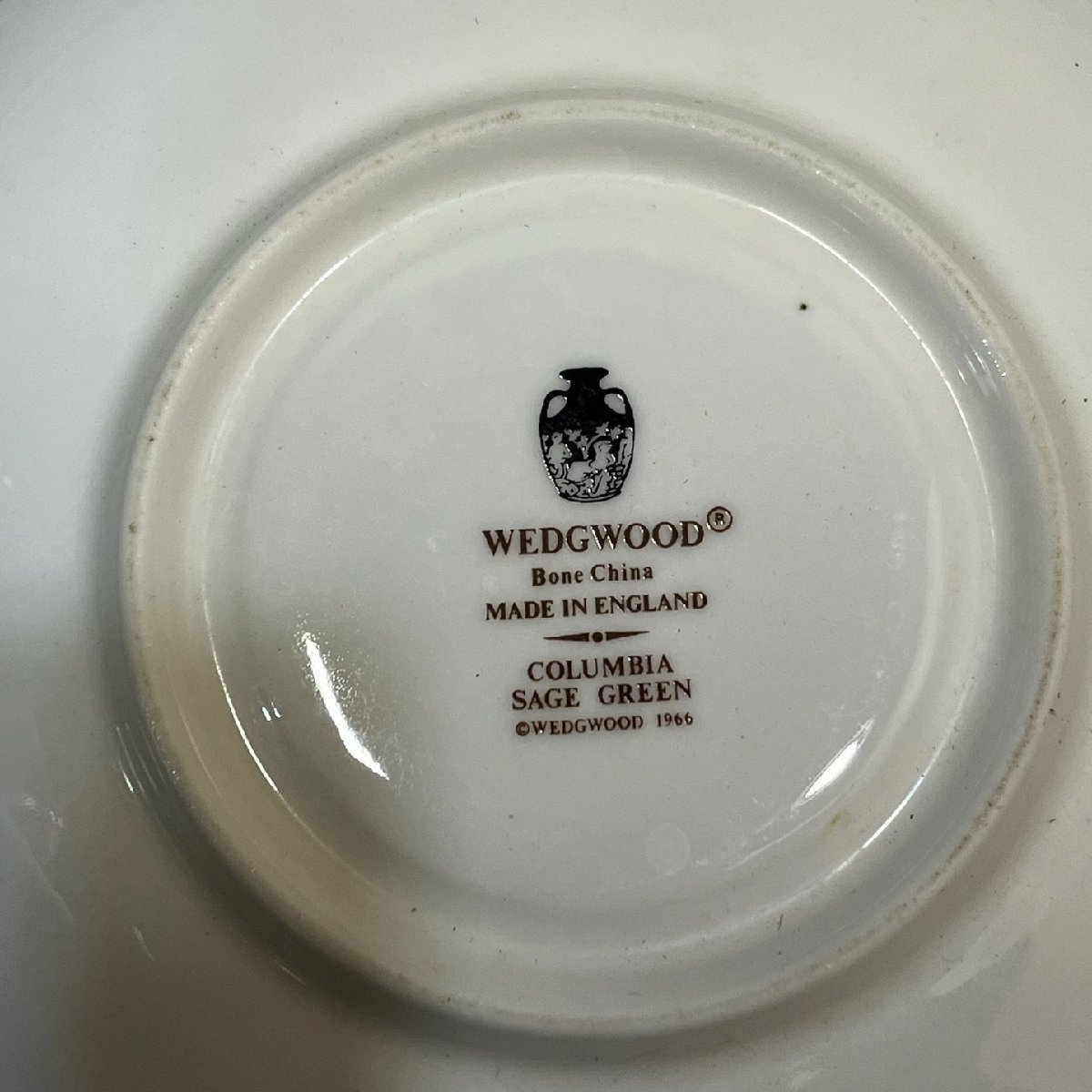 8444 WEDGWOOD カップ&ソーサー ペアCOLUMBISAGE GREEN ウェッジウッド ティーカップ 2客_画像8