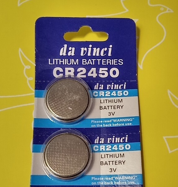 p free shipping CR2450 2 piece button battery lithium battery coin battery earth 