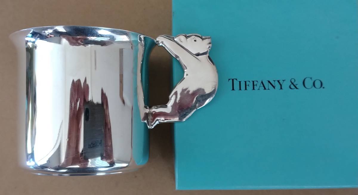 洋4 TIFFANY&Co. ティファニー ベア銀カップ　STERLING スターリングシルバー 925刻印 箱付き 高さ6.8cm 重量147.67g_画像2