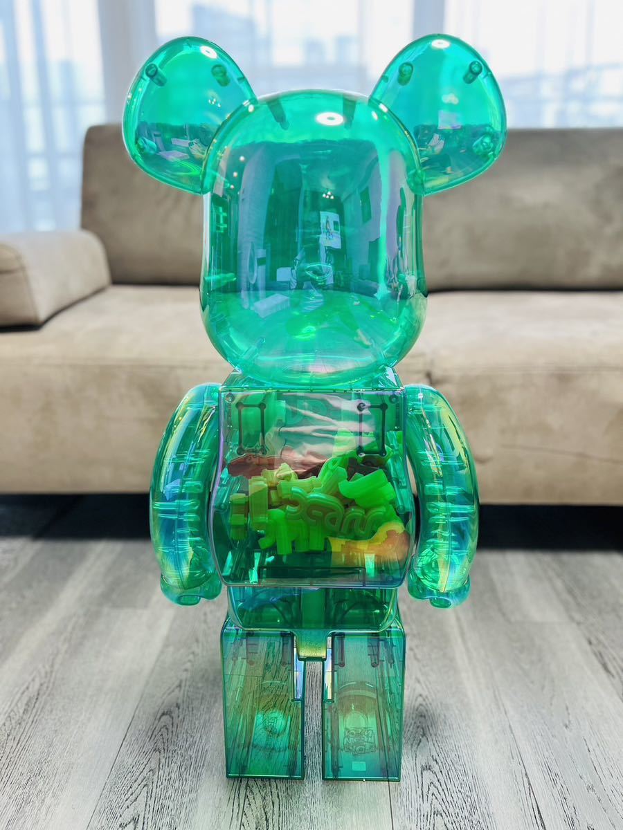 美品】BE@RBRICK X-girl CLEAR GREEN 1000% ベアブリック 美品】BE@RBRICK X-girl CLEAR GREEN 1000% ベアブリック