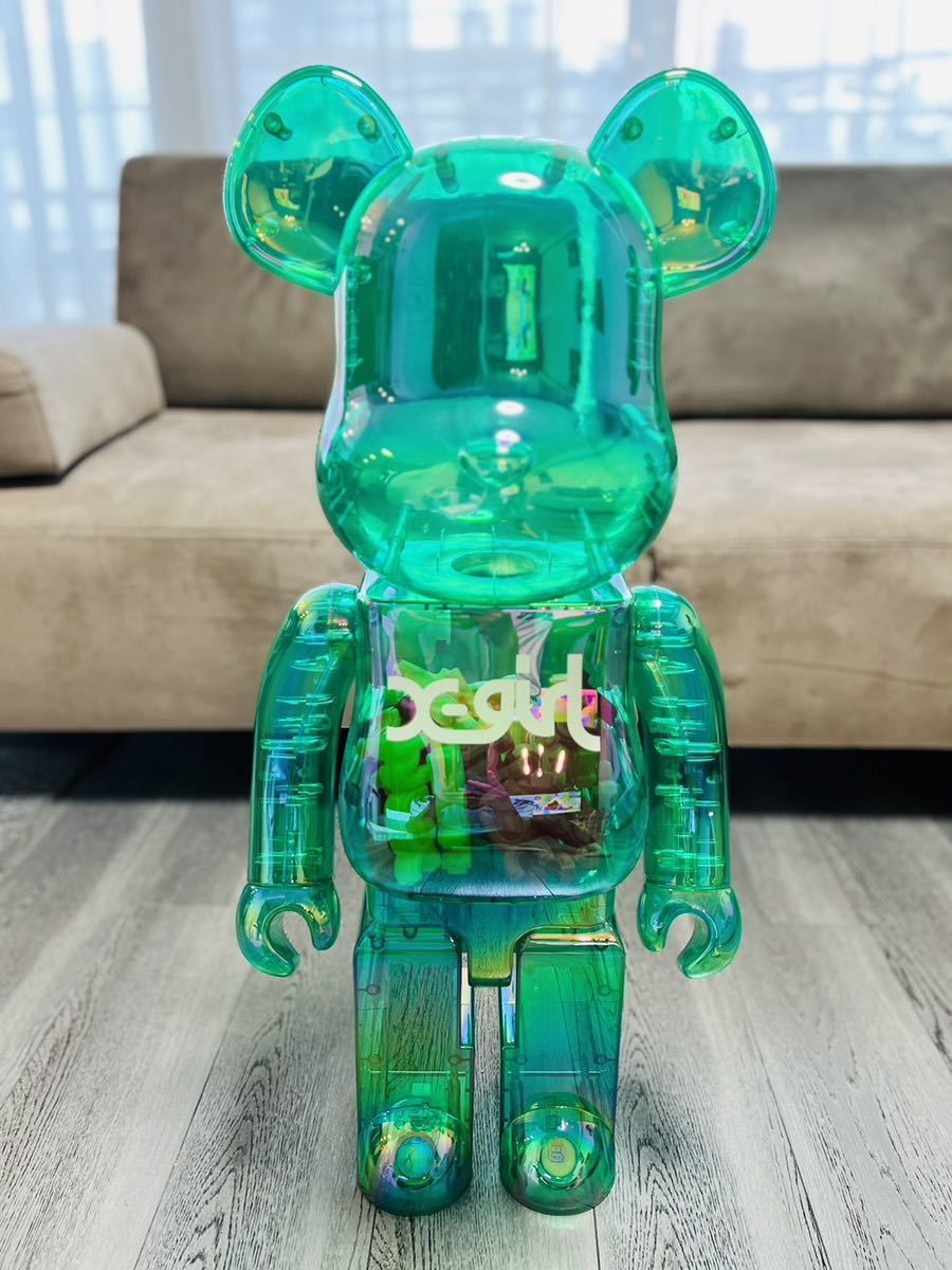 美品】BE@RBRICK X-girl CLEAR GREEN 1000% ベアブリック 美品】BE@RBRICK X-girl CLEAR GREEN 1000% ベアブリック