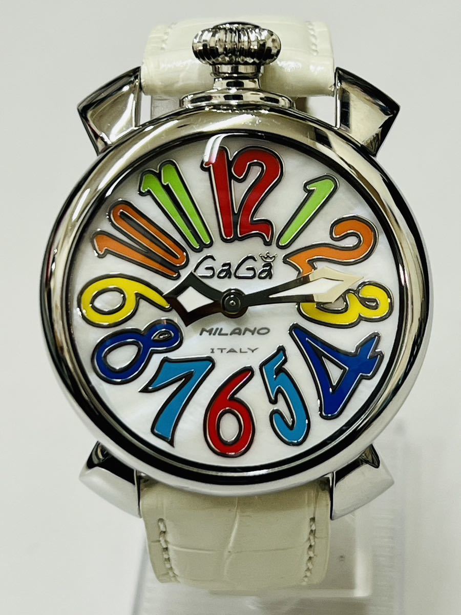 美品】GaGa MILANO ガガミラノ マヌアーレ40 5020 1 ホワイト 美品】GaGa MILANO ガガミラノ マヌアーレ40 5020 1 ホワイト