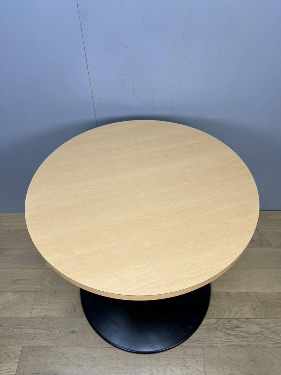 木製天板丸テーブル ミーティングテーブル カフェテーブル Φ750の画像6