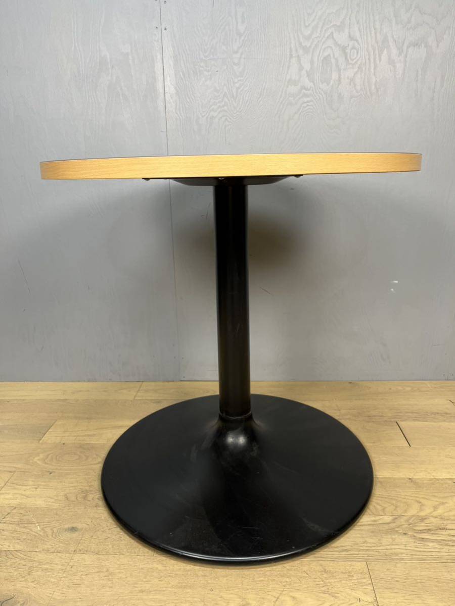 木製天板丸テーブル ミーティングテーブル カフェテーブル Φ750の画像5