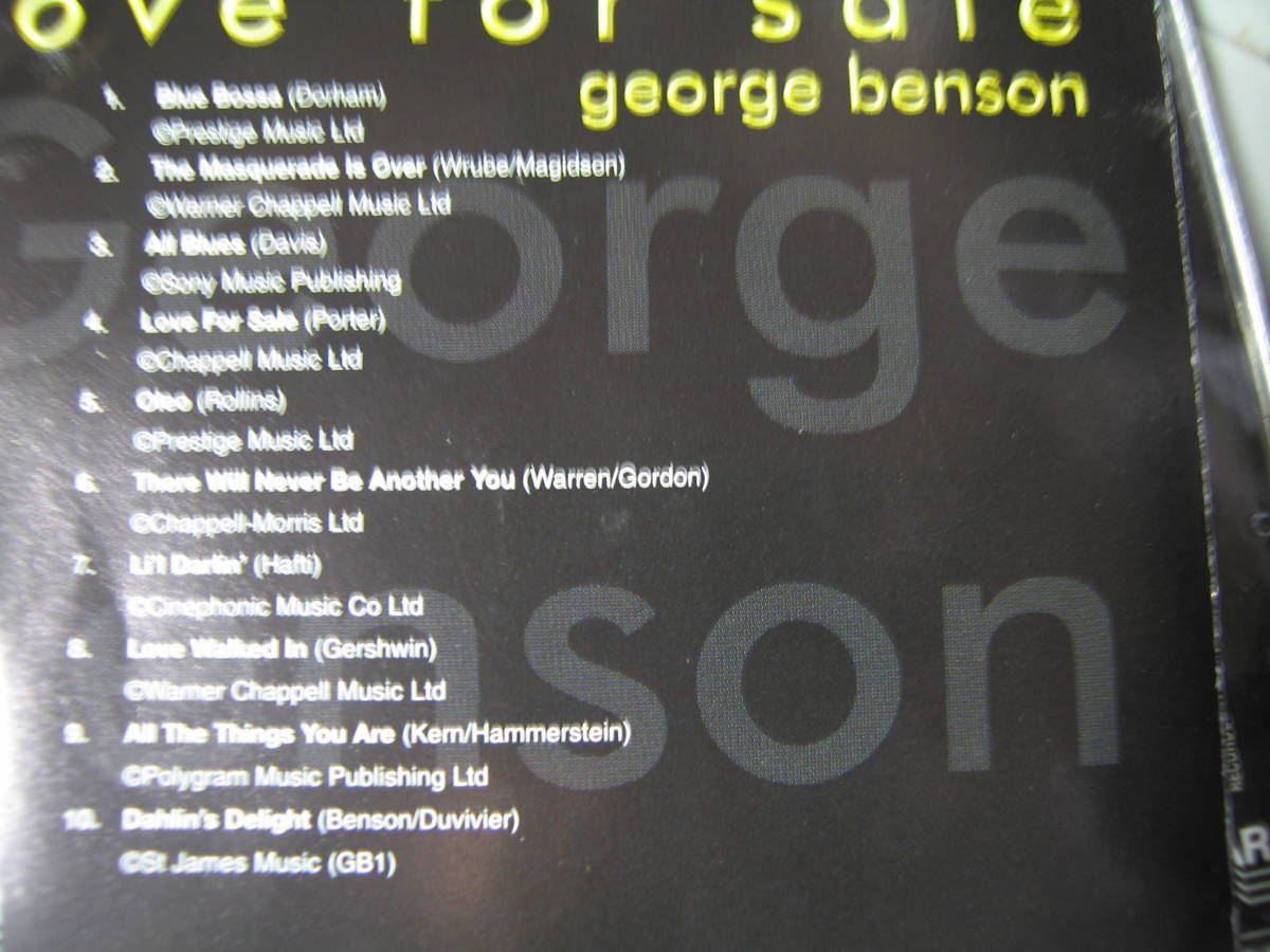 無傷CD ジョージ・ベンソン 白熱ライブ Live １０曲盤 George Benson/Love For Sale /xz _画像2