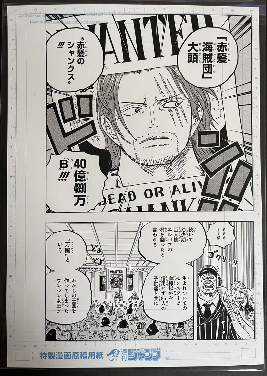 ⑤ ONE PIECE ワンピース　B4サイズ　複製　原稿　販促　展示用　非売品　_画像1