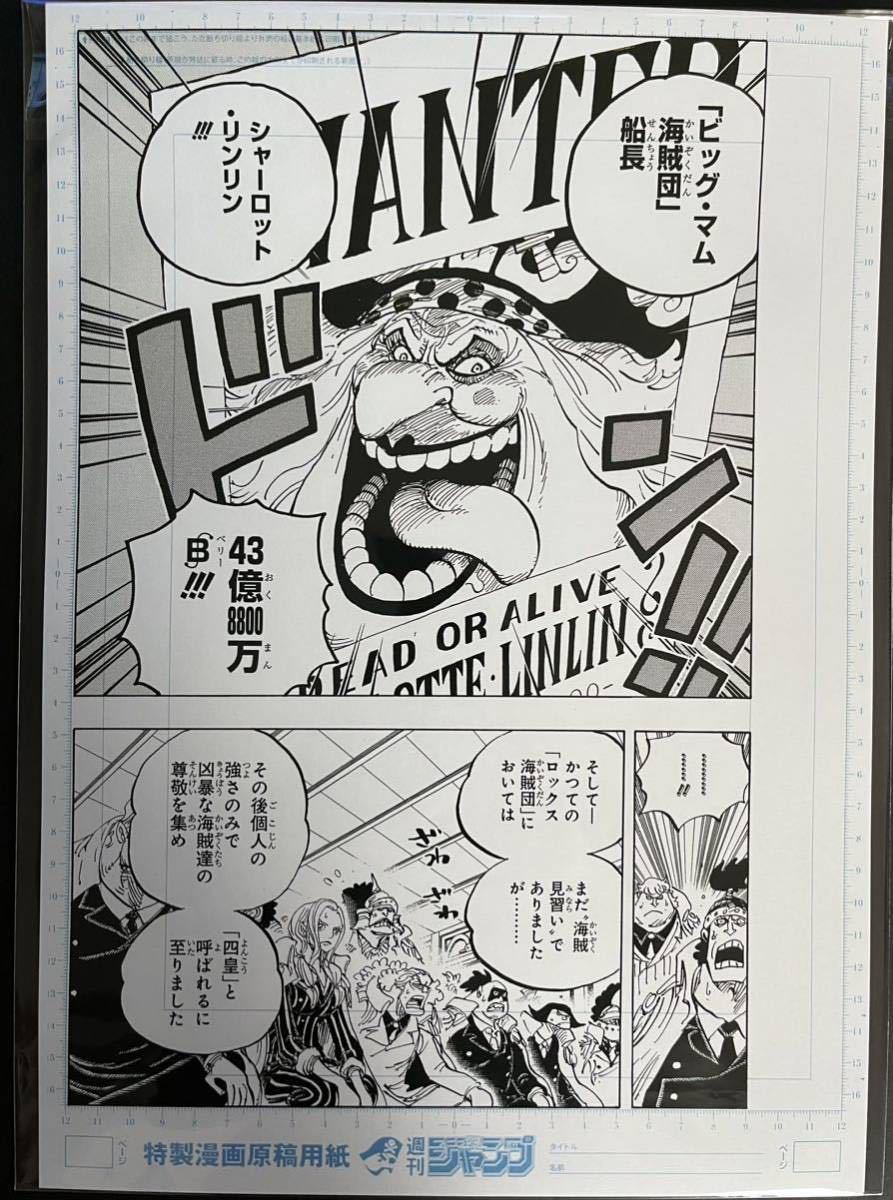 ④ ONE PIECE ワンピース　B4サイズ　複製　原稿　販促　展示用　非売品　_画像1