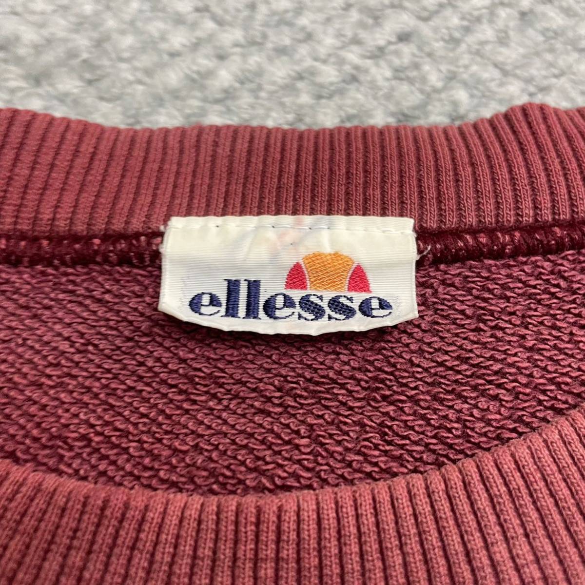 【1円出品】ellesse エレッセ スウェット トレーナー ボルドー レッド 赤 メンズ トップス （W13）の画像3