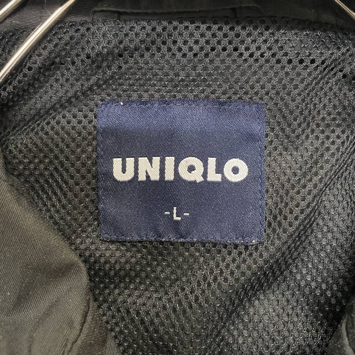 OLD UNIQLO オールドユニクロ 紺タグ マウンテンパーカー ナイロンジャケット サイズL ブラック 黒 メンズ トップス 最落なし （Y14）_画像6