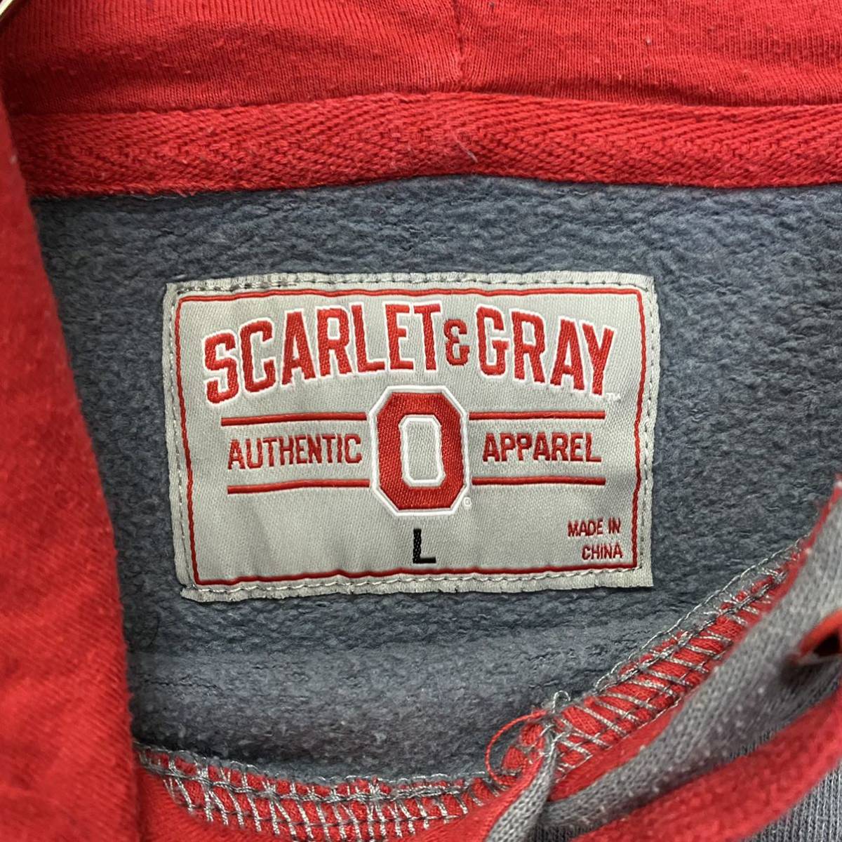 SCARLET&GRAY スカーレットアンドグレー スウェット パーカー プルオーバー サイズL グレー 灰色 メンズ トップス 最落なし （B15）_画像6