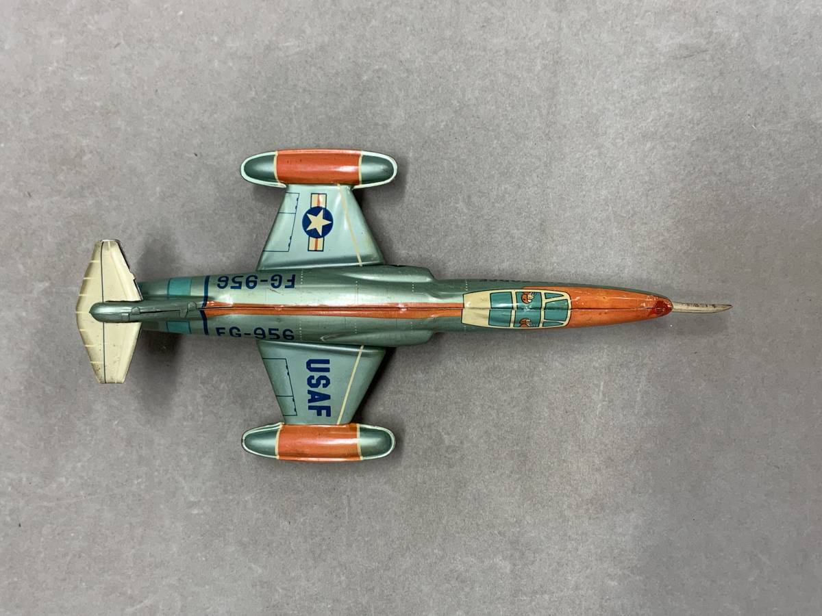 1＃C/3872　DAIYA　ダイヤ製　ブリキ　SUPER JET FG-956　レトロ　玩具　飛行機　60サイズ_画像2