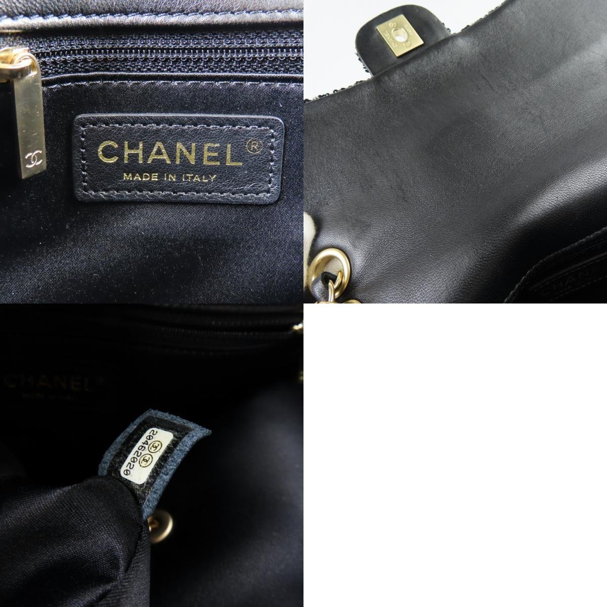 68986★1円スタート★CHANEL シャネル 極美品 チェーンショルダーバッグ タッセル ココマーク ゴージャス 豪華 スパンコール ブラック_画像10