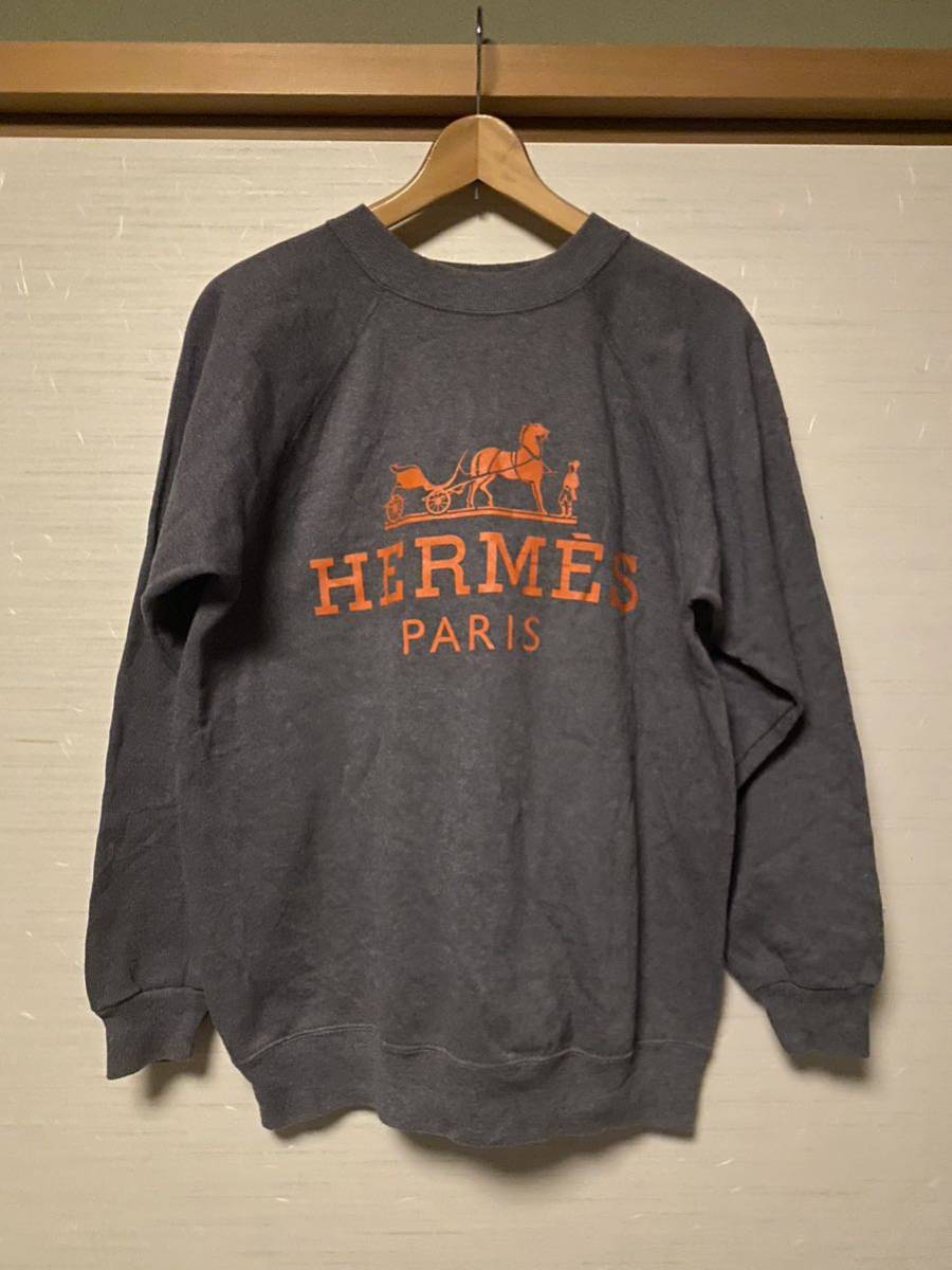 HERMES スウェット ブート トレーナー 80s 90s ヴィンテージ エルメス L USA製 ビンテージ BOOTLEG CHANEL グッチ 501XX リバース supreme_画像2