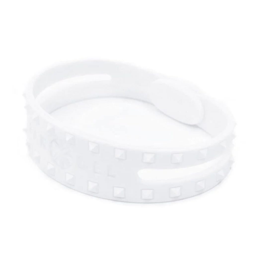 BANDEL バンデル STUDS Bracelet スタッズ ブレスレット White×White ホワイト ホワイト L 19.0cm_画像1