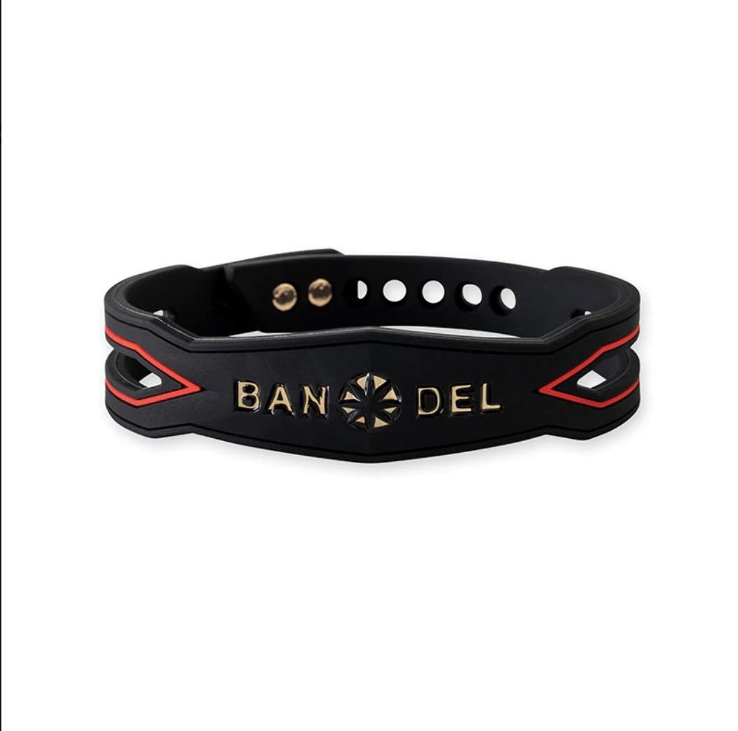 BANDEL バンデル Slash Bracelet スラッシュ ブレスレット Black×Gold ブラック ゴールド (一部レッド) L-XL 18.5cm-21.0cm_画像1