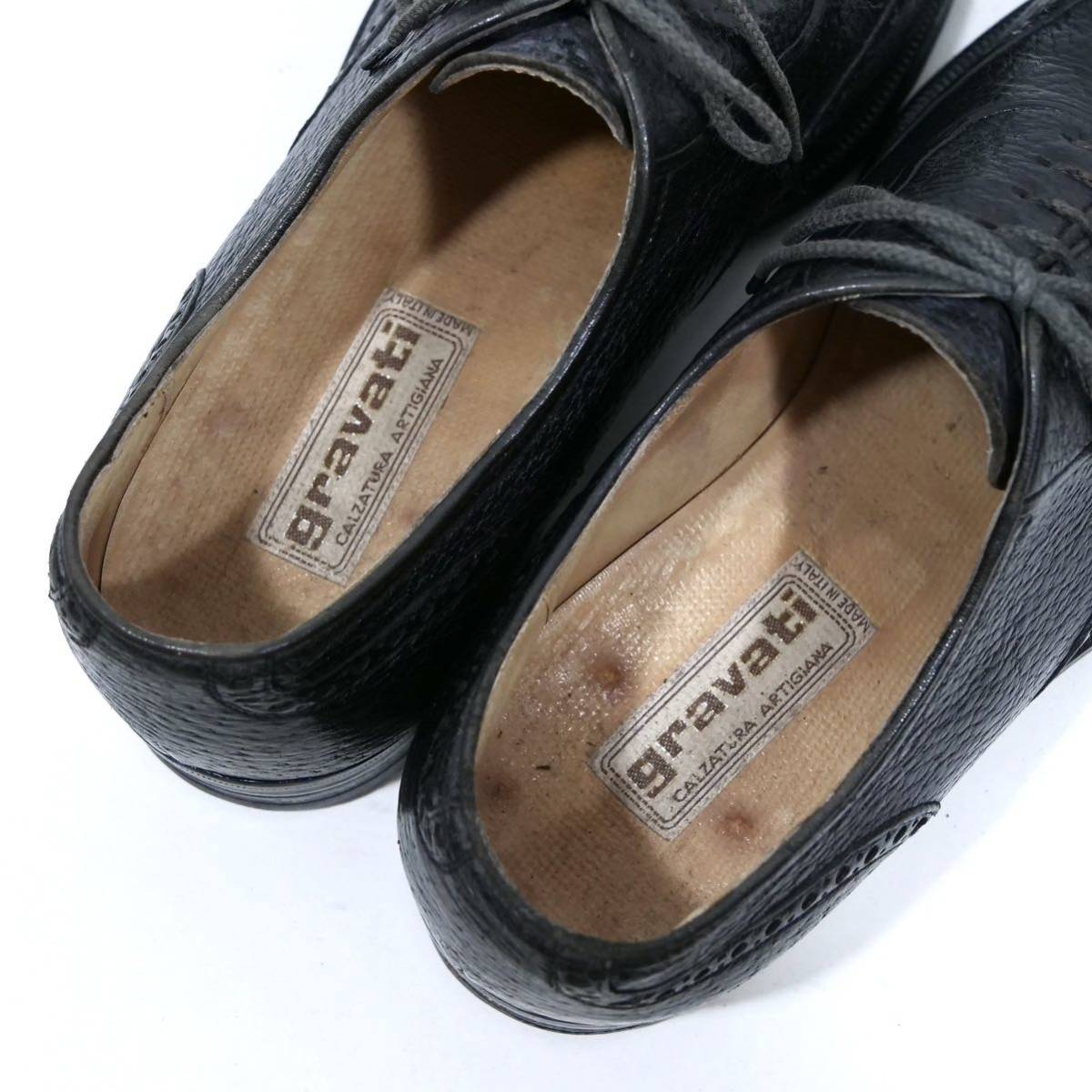 【gravati】グラバティ ブラック 内羽根式フルブローグ UK4.5 23cm前後 ビジネスシューズ メンズ 革靴_画像7