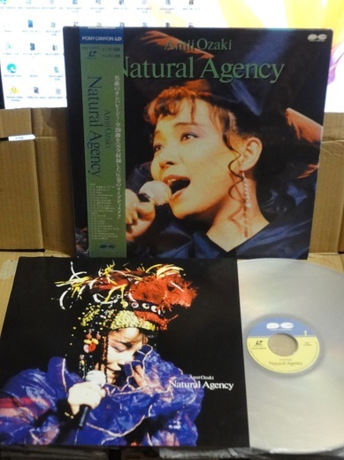 LD 尾崎亜美 「Natural Agency」 LIVE ライヴ 帯付 見開きジャケ シティポップ レーザーディスク 即決_画像1