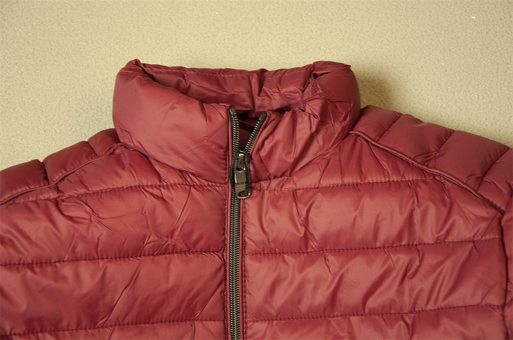 NFY357-2XL キルティングジャケット メンズ プレミアム中綿　薄手　軽量 防風　立ち襟　秋冬 20Dナイロ素材　 赤色　_画像3