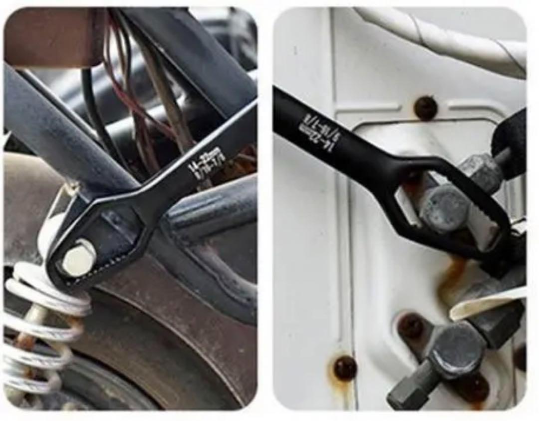 レンチセット 工具 ソケット モンキースパナ 変換 アダプター 六角 薄型 自転車 バイク 車_画像4