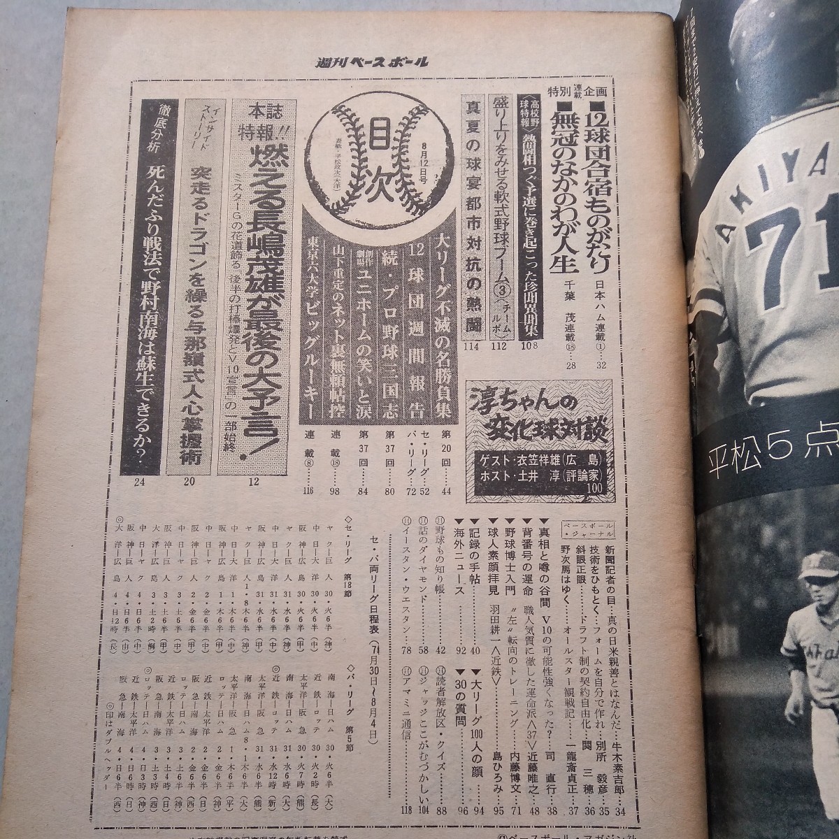 週刊ベースボール 1974年8月12日号_画像5