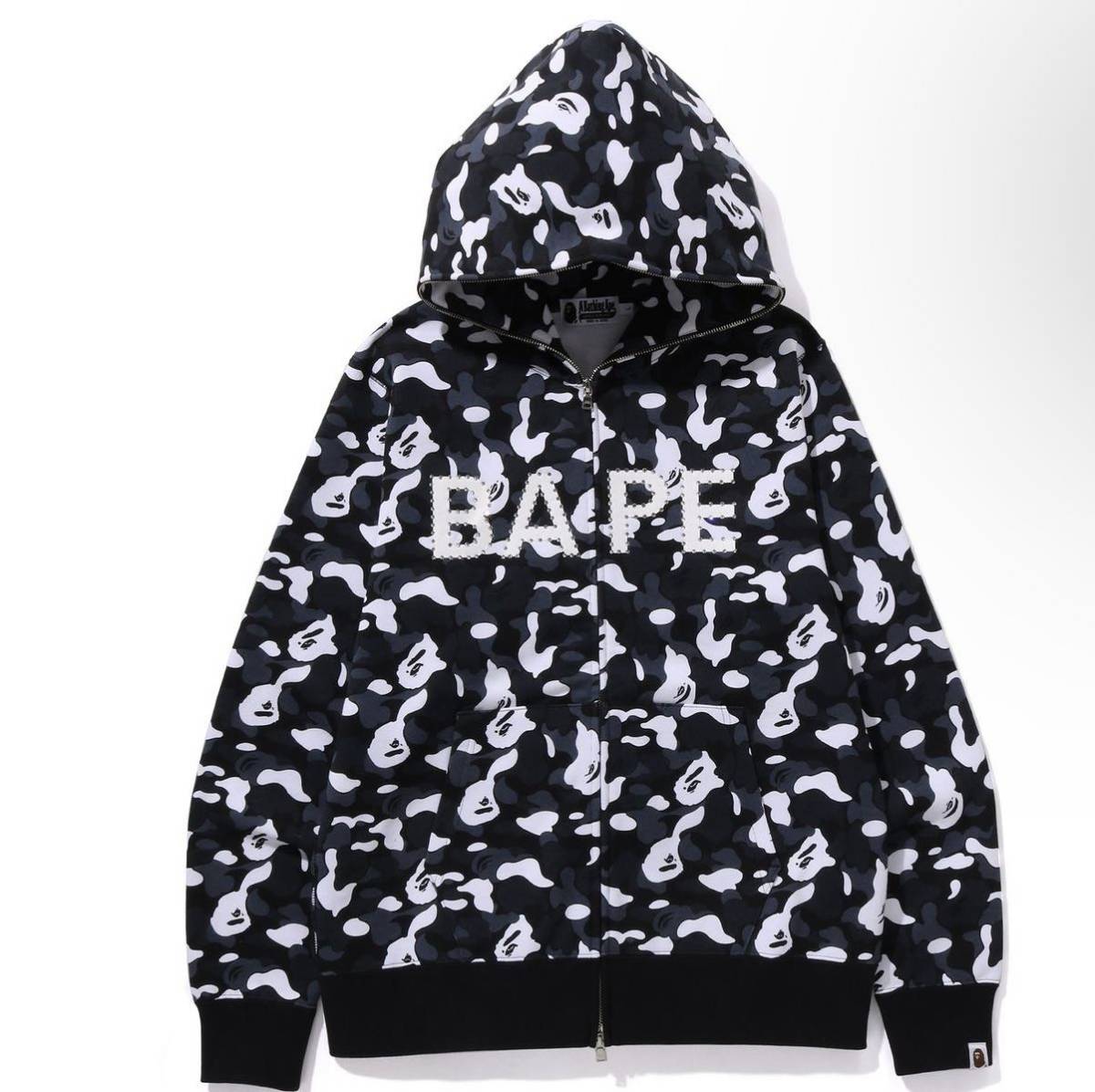 A BATHING APE x Dover Street Market Camo Crystal Stone Bape Full Zip Hoodie Black 新品未使用　2XL dsmg パーカー　フーディ_画像1