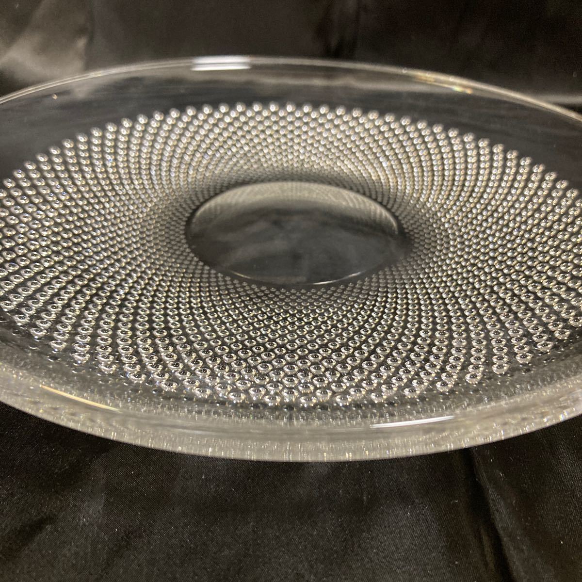 DE-661【保管品】保谷クリスタル HOYA 大皿 ガラスプレート 直径28cm食器の画像4