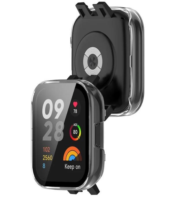 2個セット Xiaomi Redmi Watch 3 ガラス 保護 ケース クリア ブラック カバー フィルム 交換 液晶保護 PC スマートウォッチ ハードケース