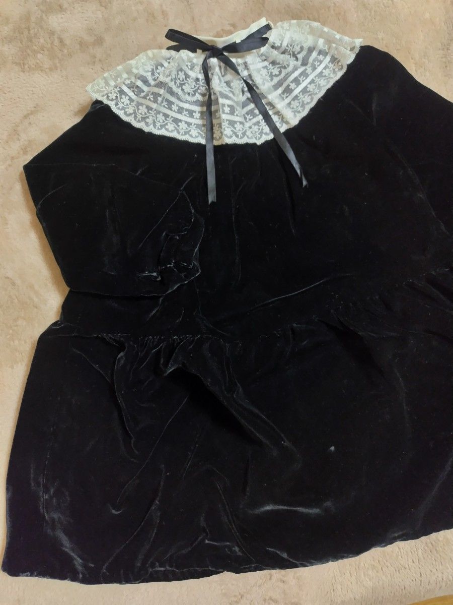 女児 フォーマルドレス　衿付き　105 サイズ　ベロア