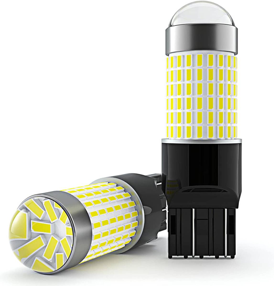 『送料無料』強爆光 3014SMD 144連 6000K T20 LED ダブル球 W21W 7443 7440 バックランプ テールブレーキ　ホワイト 2個　白　TO　ライト_画像1