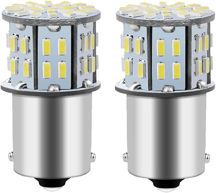 『送料無料』S25 シングル球 LED バックランプ 3014SMD ホワイト ピン角180度 6000-6500K1156 P21W 1156 G18 1280LM 2個　白　YO　ライト_画像1