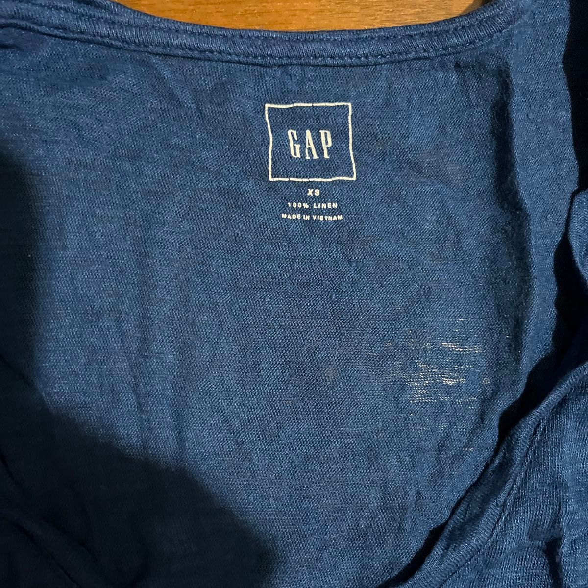 GAP  Tシャツ XS リネン　ブルー　トップス カットソー 半袖