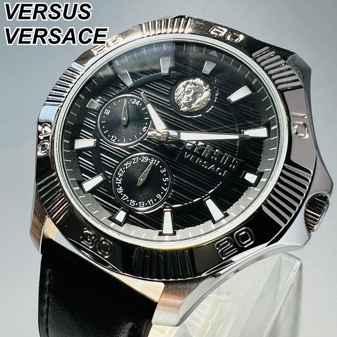 ヴェルサス ヴェルサーチ 腕時計メンズ 46mm クォーツ 新品 シルバー 