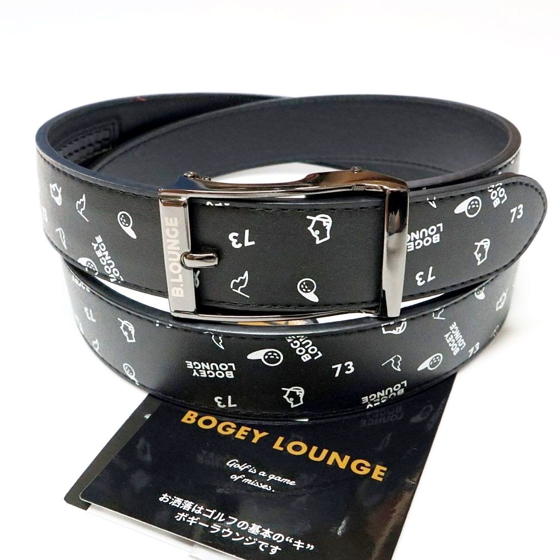 ★ボギーラウンジ ゴルフ EVEN BOGEY LOUNGE GOLF 新品 メンズ 着脱らくらく 長さ調節可能 ベルト BELT 黒 [J1327YY-BLK-120]一 八★QWER_画像1